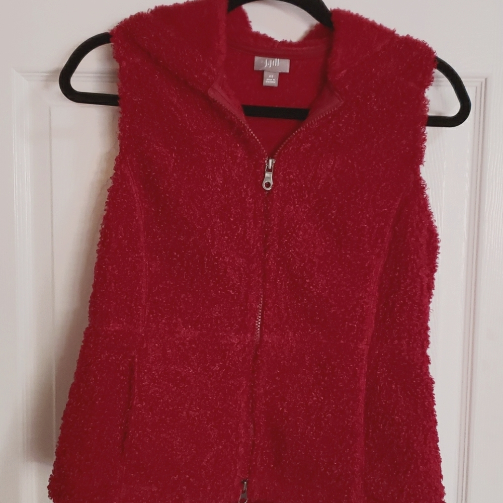 Red vest with hood